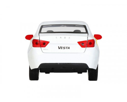 Машина АВТОПАНОРАМА Яндекс.Такси  LADA VESTA, белый, 1/24, в/к 24,5*12,5*10,5 см