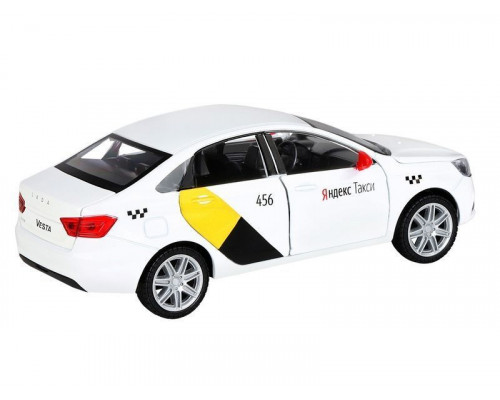 Машина АВТОПАНОРАМА Яндекс.Такси  LADA VESTA, белый, 1/24, в/к 24,5*12,5*10,5 см