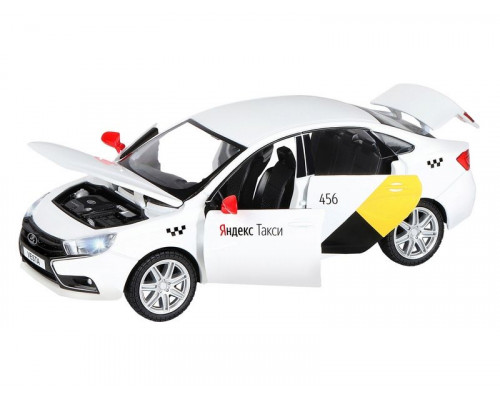 Машина АВТОПАНОРАМА Яндекс.Такси  LADA VESTA, белый, 1/24, в/к 24,5*12,5*10,5 см