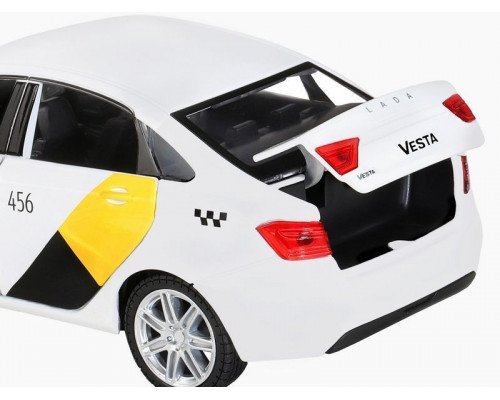 Машина АВТОПАНОРАМА Яндекс.Такси  LADA VESTA, белый, 1/24, в/к 24,5*12,5*10,5 см