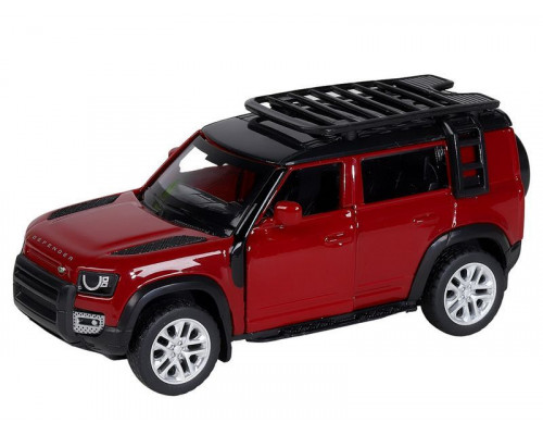 Машина АВТОПАНОРАМА 2020 Land Rover Defender 110, 1/43, красный, в/к 17,5*12,5*6,5 см
