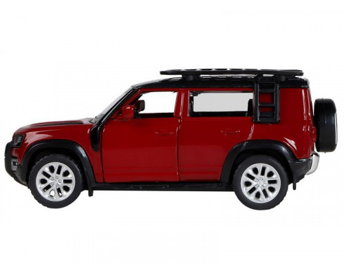 Машина АВТОПАНОРАМА 2020 Land Rover Defender 110, 1/43, красный, в/к 17,5*12,5*6,5 см