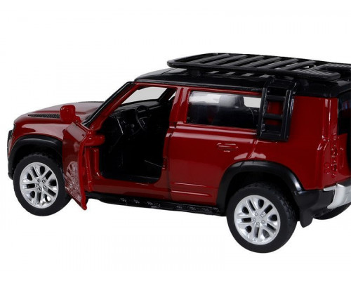 Машина АВТОПАНОРАМА 2020 Land Rover Defender 110, 1/43, красный, в/к 17,5*12,5*6,5 см