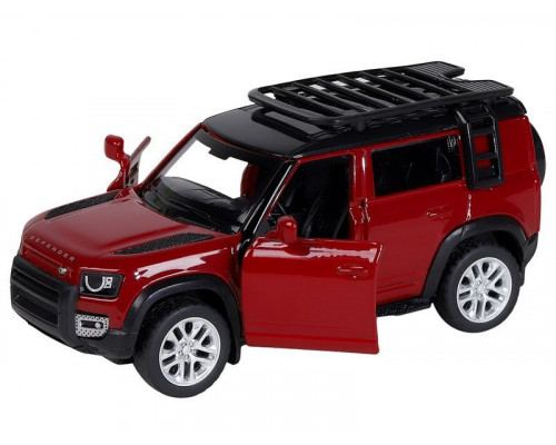 Машина АВТОПАНОРАМА 2020 Land Rover Defender 110, 1/43, красный, в/к 17,5*12,5*6,5 см