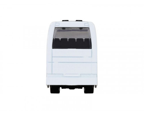 Автобус Автопанорама, белый, 1/90, свет, звук, инерция, в/к 22*13,5*5,8 см