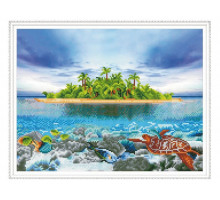 Алмазная мозаика с нанесенной рамкой 40х50 ОСТРОВ (34 цвета)