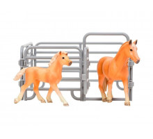 Фигурки животных MASAI MARA MM204-005 серии "Мир лошадей": Авелинская лошадь и жеребенок 3 пр.