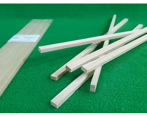 Деревянные рейки 5х8 мм, длина 300 мм, липа, 6 шт