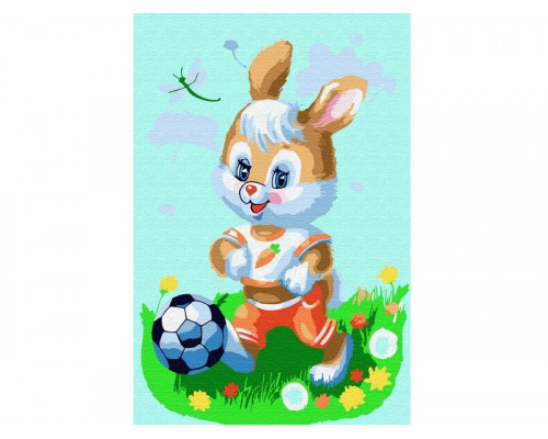 Набор юного художника 20х30 Зайчонок-футболист (16 цветов)