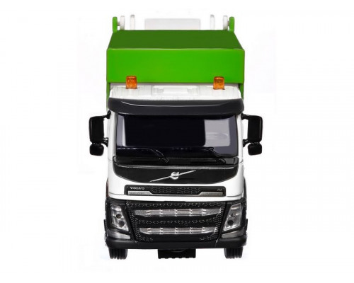 Машина АВТОПАНОРАМА Volvo мусоровоз, зеленый, 1/50, свет, звук, в/к 28*14*10 см