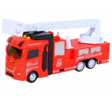 Машина AUTODRIVE Пожарная машина с лестницей фрикционная, свет, звук, в/к 23,5*7*11 см