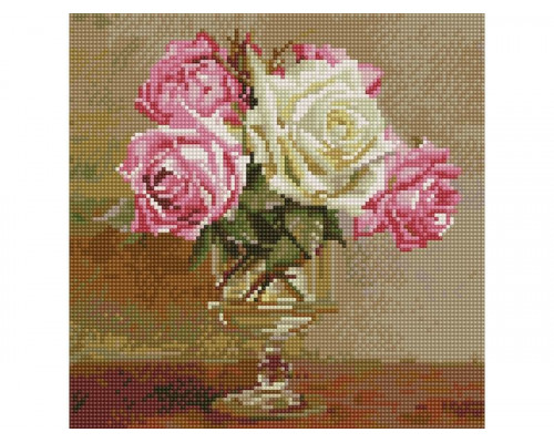 Алмазная мозаика 30х30 БУЗИН. В СТАРИННОЙ ВАЗОЧКЕ (26 цветов)