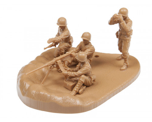 Сборные солдатики ZVEZDA Американский станковый пулемет М2 системы Браунинга с расчетом, 1/72