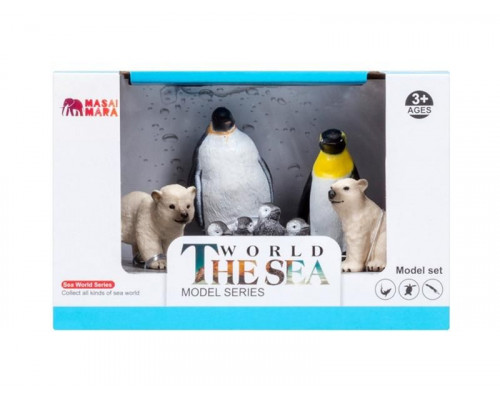 Фигурки игрушки MASAI MARA ММ203-001 серии Мир морских животных: Пингвины и белые медведи 5 пр.
