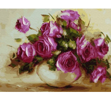 Картина по номерам 40х50 Осенние розы (28 цветов)