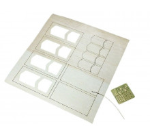 Набор для изготовления деревянных дверей, для 2-х филенчатых дверей, петли, ручки, 1/35