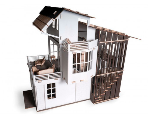 Деревянный конструктор Lemmo Дом ЛОФТ, 281 деталь