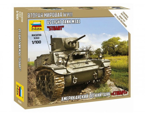 Сборная модель ZVEZDA Американский лёгкий танк Стюарт , 1/100
