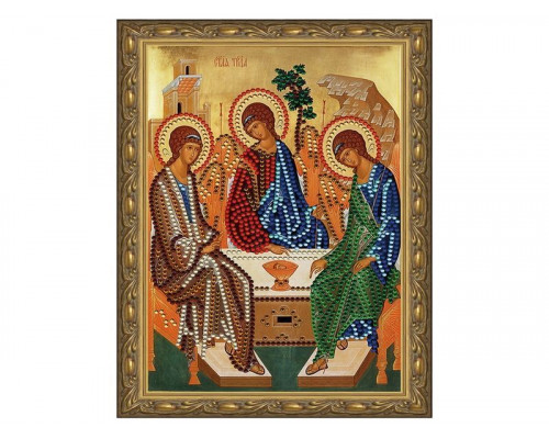 Алмазная 5D мозаика с нанесенной рамкой 20х30 СВЯТАЯ ТРОИЦА (12 цветов)
