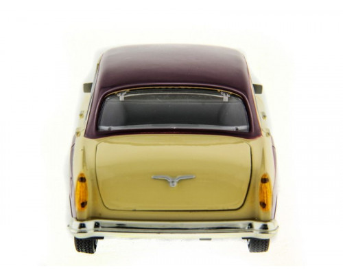 Машина АВТОПАНОРАМА ГАЗ-21 Волга 1/24 в/к  26*12*11см, желто-бордовая