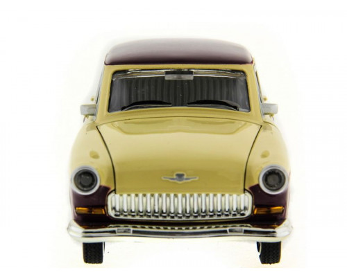 Машина АВТОПАНОРАМА ГАЗ-21 Волга 1/24 в/к  26*12*11см, желто-бордовая