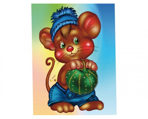 Алмазная мозаика 15х20 Мышонок (16 цветов)