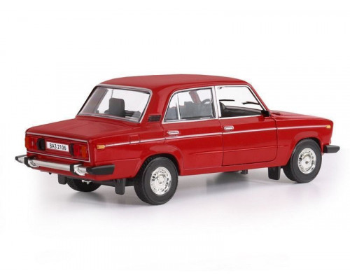 Машина АВТОПАНОРАМА ВАЗ 2106, 1/22, красный, инерция, в/к 24,5*12,5*10,5 см