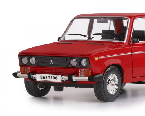 Машина АВТОПАНОРАМА ВАЗ 2106, 1/22, красный, инерция, в/к 24,5*12,5*10,5 см