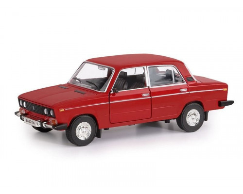 Машина АВТОПАНОРАМА ВАЗ 2106, 1/22, красный, инерция, в/к 24,5*12,5*10,5 см