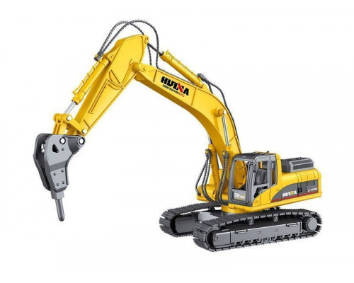 Металлический экскаватор с отбойным молотом HUI NA TOYS 1/50