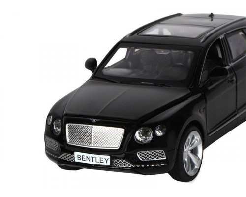 Машина АВТОПАНОРАМА Bentley Bentayga, черный, 1/34, свет, звук, инерция, в/к 17,5*13,5*9 см