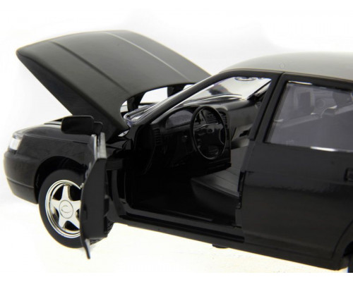 Машина АВТОПАНОРАМА ВАЗ 2112 черная,1/22, инерция, Pull Bаck механизм, в/к 10*12*22 cм