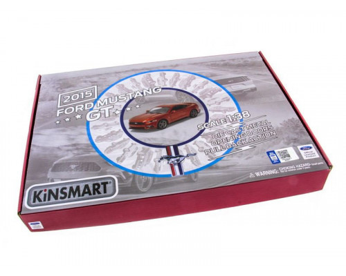 Машина Kinsmart 1:38 Ford Mustang GT 2015 инерция (1/12шт.) б/к