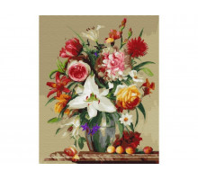 Картина по номерам 40х50 Бузин. Цветы и фрукты (28 цветов)