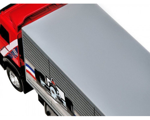 Машина АВТОПАНОРАМА Volvo, красный, 1/50, свет, звук, в/к 28*14*10 см