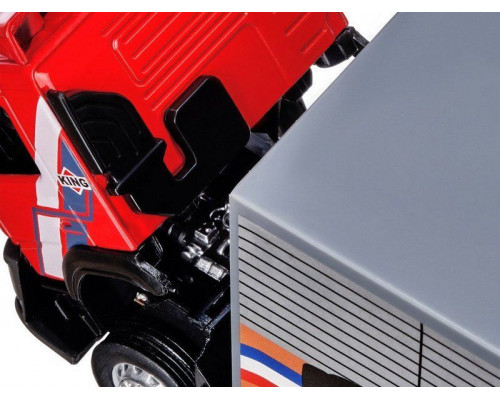 Машина АВТОПАНОРАМА Volvo, красный, 1/50, свет, звук, в/к 28*14*10 см