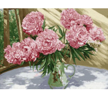 Картина по номерам на дереве 40х50 БУЗИН. НА СОЛНЕЧНОЙ ВЕРАНДЕ (28 цветов)