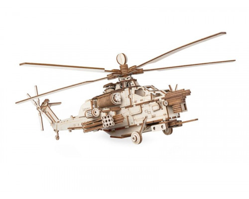 Деревянный конструктор Lemmo Вертолет Ночной Охотник, 241 деталь