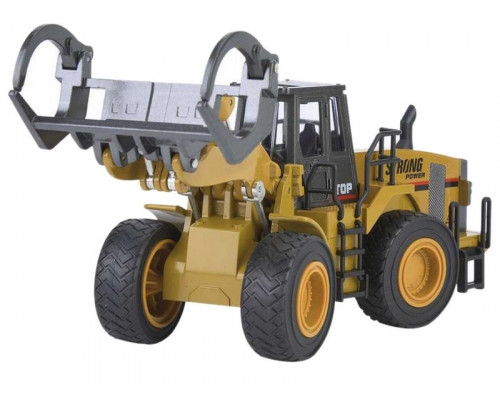 Металлический фронтальный погрузчик бревен HUI NA TOYS 1/40
