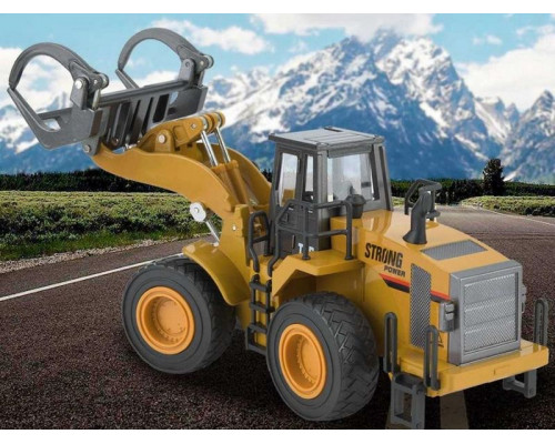 Металлический фронтальный погрузчик бревен HUI NA TOYS 1/40