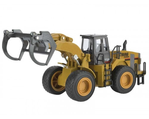 Металлический фронтальный погрузчик бревен HUI NA TOYS 1/40