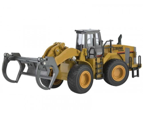 Металлический фронтальный погрузчик бревен HUI NA TOYS 1/40