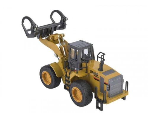 Металлический фронтальный погрузчик бревен HUI NA TOYS 1/40