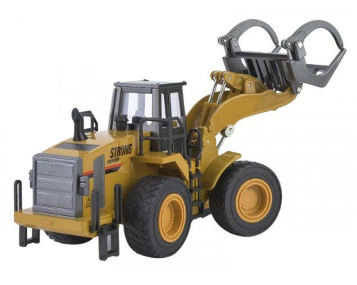 Металлический фронтальный погрузчик бревен HUI NA TOYS 1/40