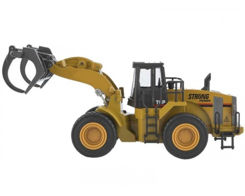 Металлический фронтальный погрузчик бревен HUI NA TOYS 1/40