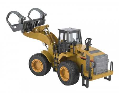 Металлический фронтальный погрузчик бревен HUI NA TOYS 1/40