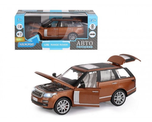 Машина АВТОПАНОРАМА Range Rover, оранжевый, 1/26, свет, звук, в/к 24,5*12,5*10,5 см