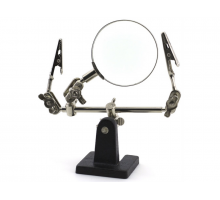 Подставка-держатель с увеличительным стеклом, 2 зажима, УЦЕНКА