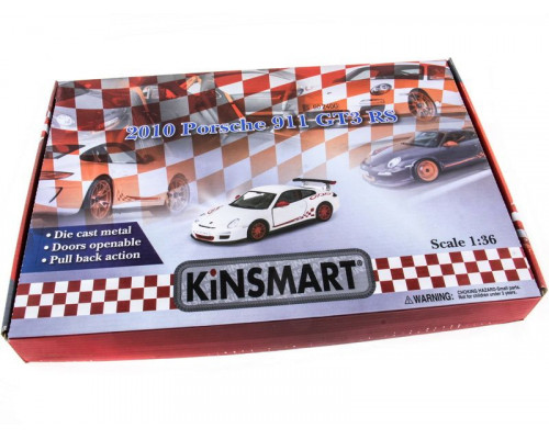 Машина Kinsmart 1:36 Porche 911 GT3 RS 2010 инерция (1/12шт.) б/к