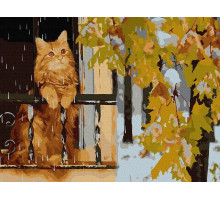 Картина по номерам с цв. схемой на холсте 30х40 ПОСЛЕДНЙ ДЕНЬ ОСЕНИ (17 цветов)